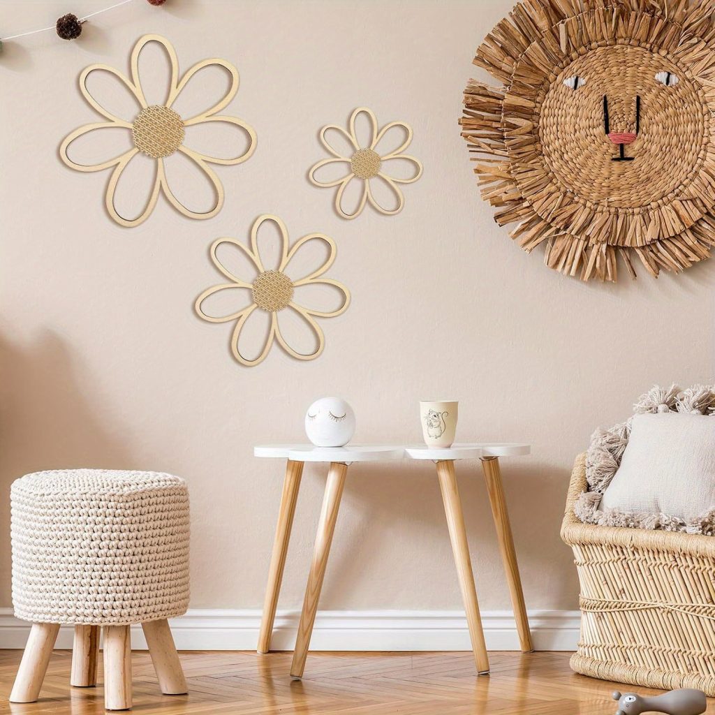 rattan daisy flower set