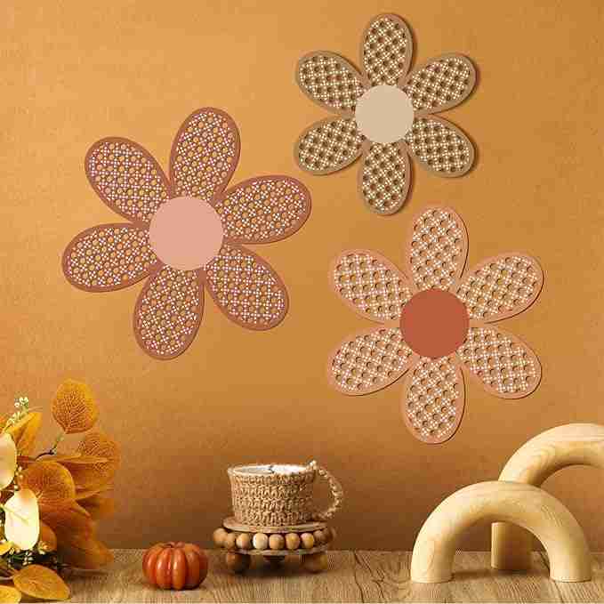 rattan daisy flower set