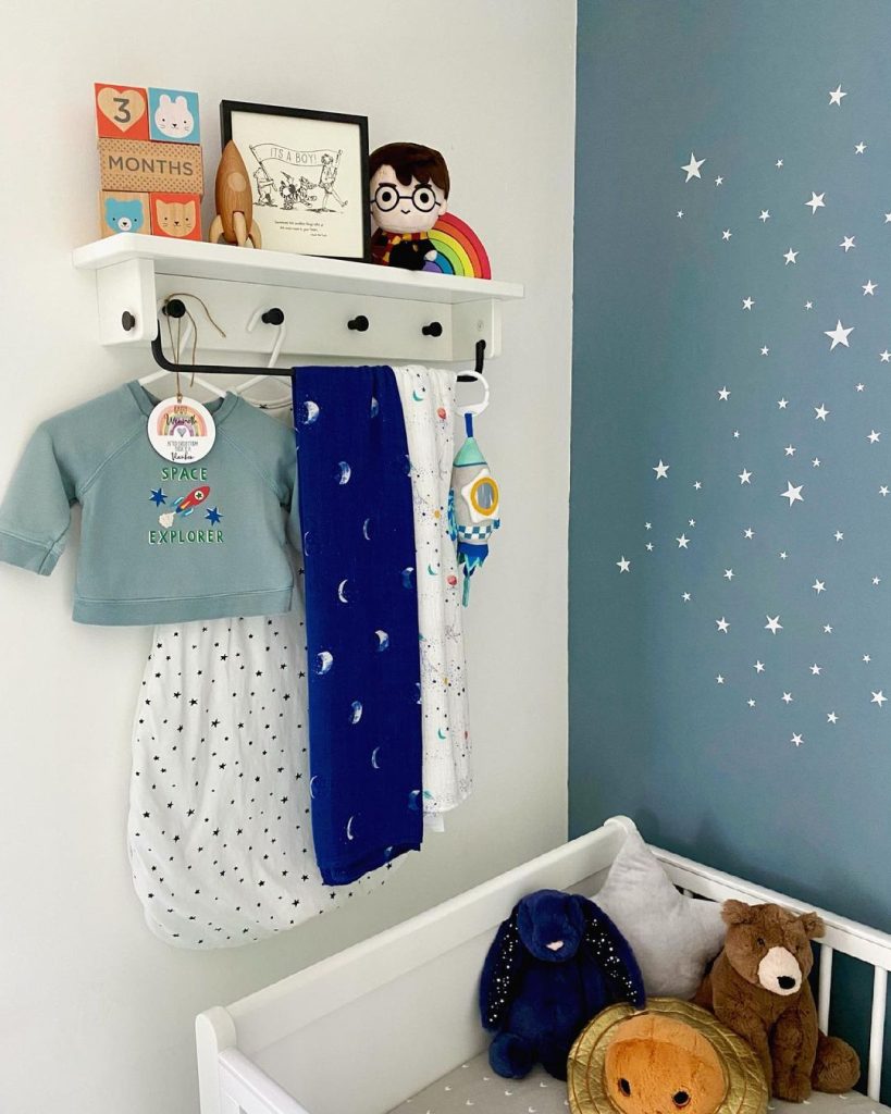 outer space nursery blue