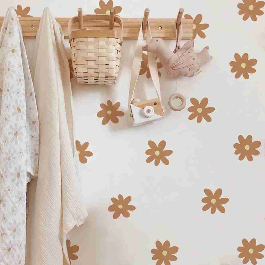 brown boho daisy decal