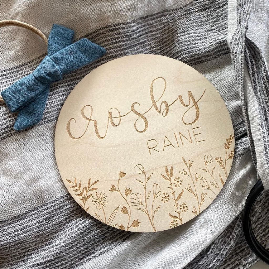 baby wooden sign name