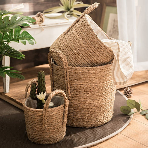 brown rattan basket