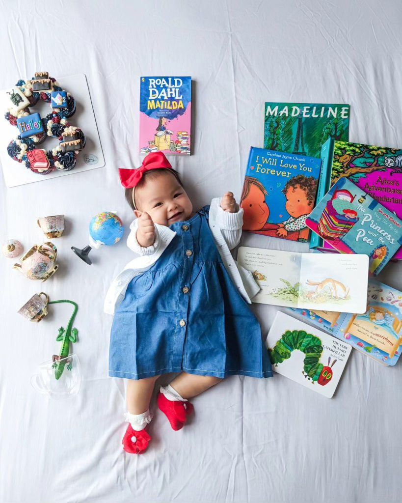 baby with book photo