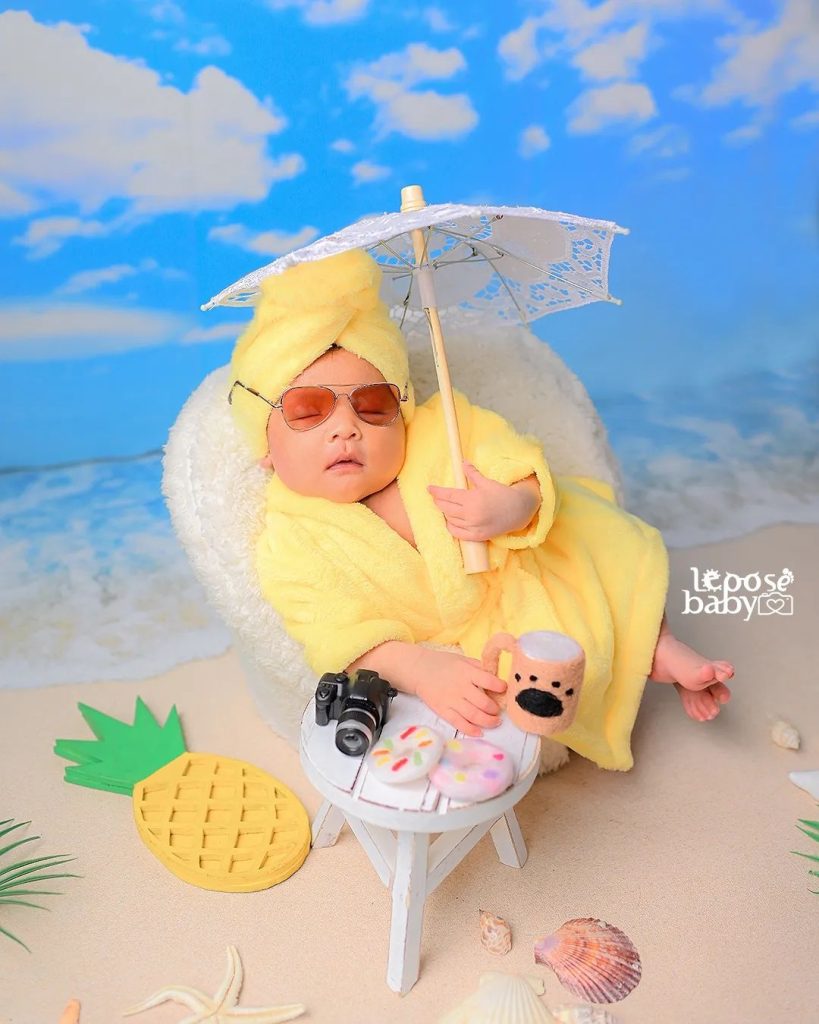 by the beach newborn photoshoot