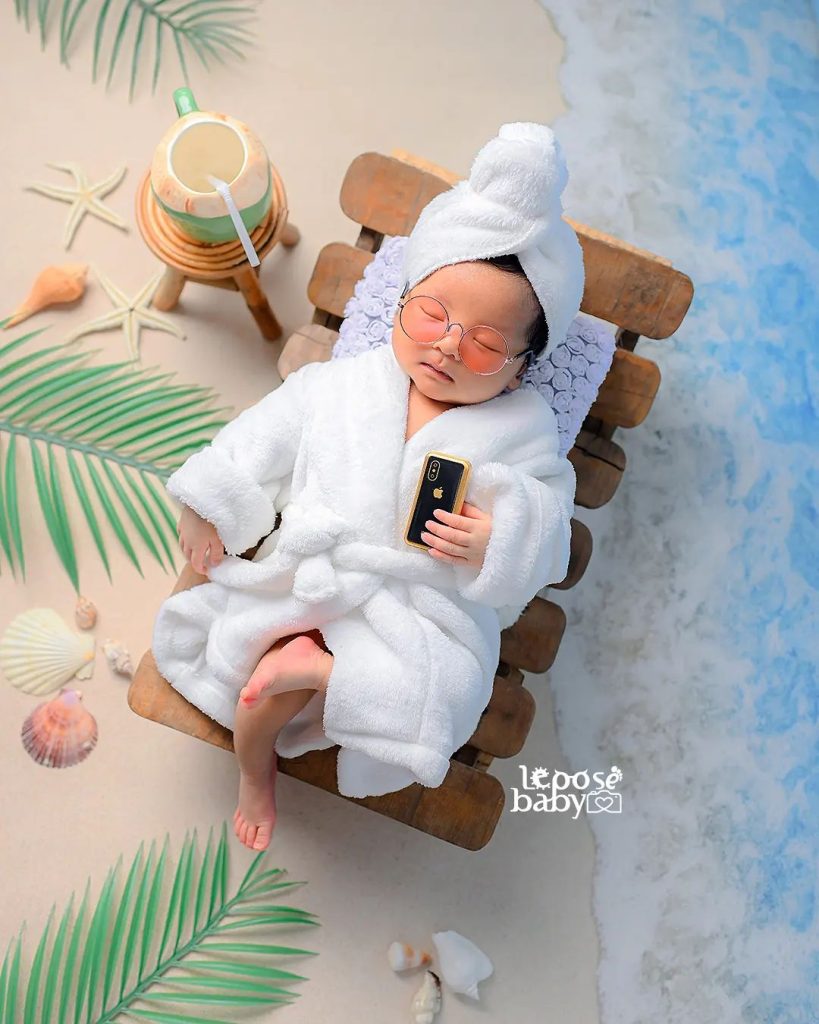 by the beach newborn photoshoot