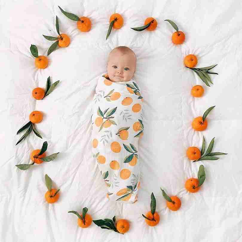 clementine muslin swaddle