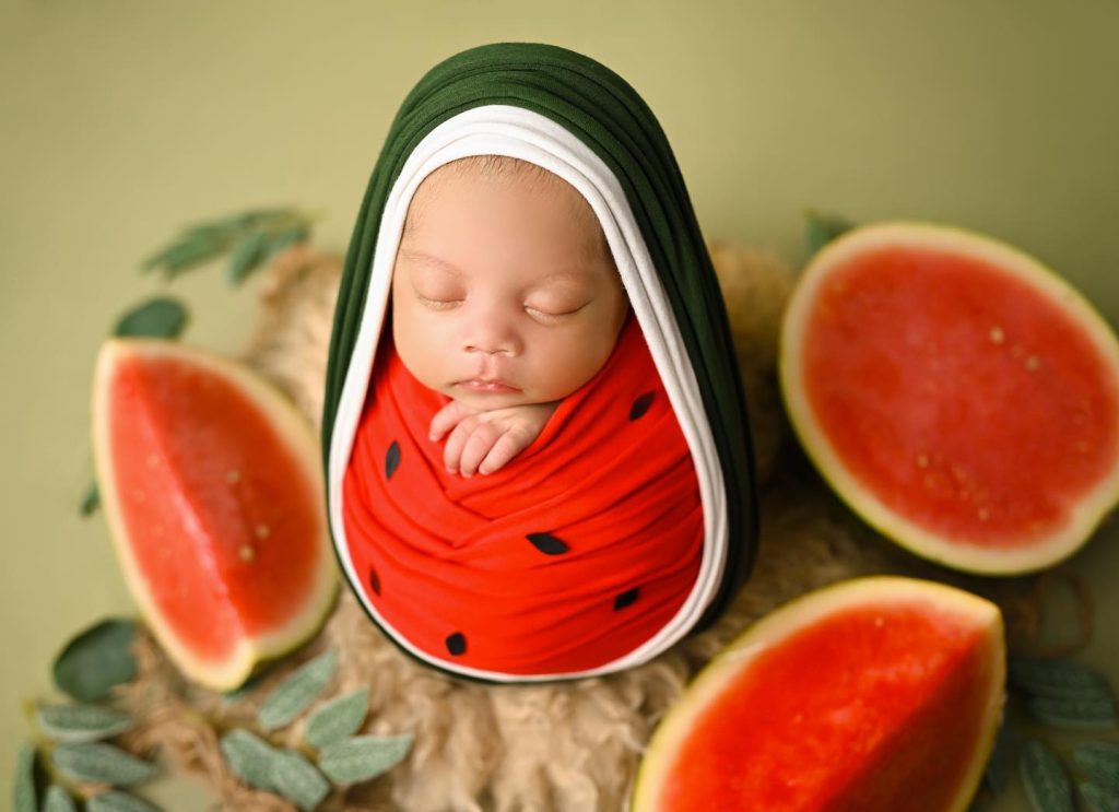 watermelon newborn photography