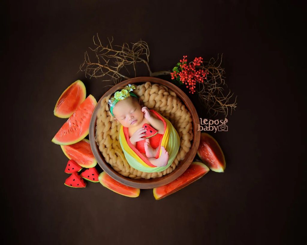 watermelon newborn photography