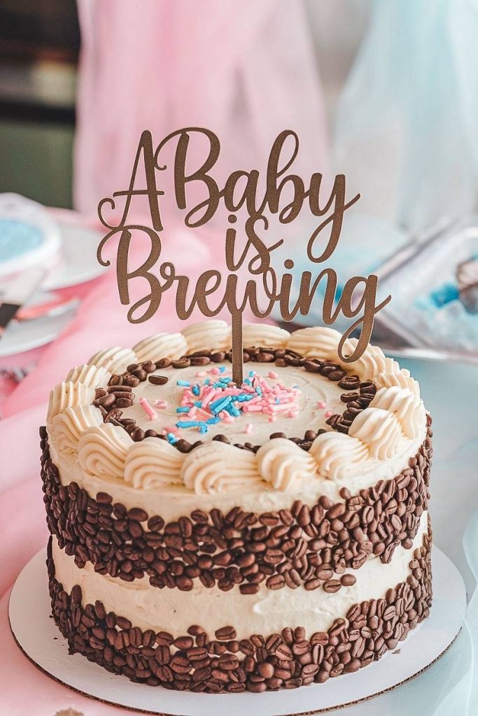 baby shower cake ideas a baby is brewing